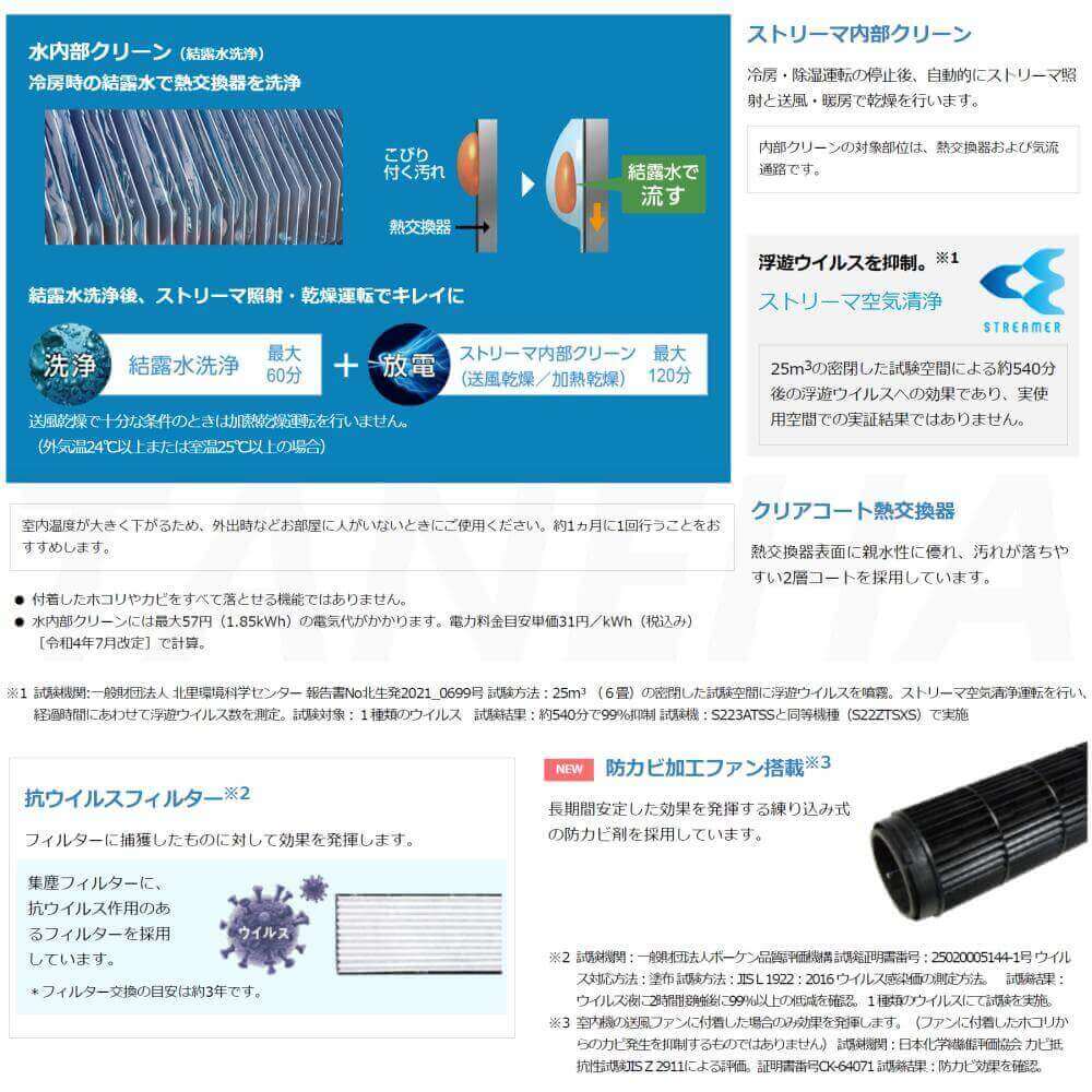 ルームエアコン SXシリーズ 2023年モデル 20畳程度 ホワイト S633ATSP-F ダイキン